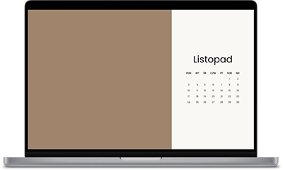 Tapeta na listopad 2025 z kalendarzem