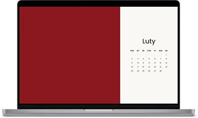 Tapeta kalendarz luty 2026