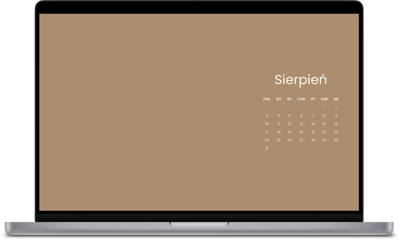 Tapeta z kalendarzem sierpień 2026