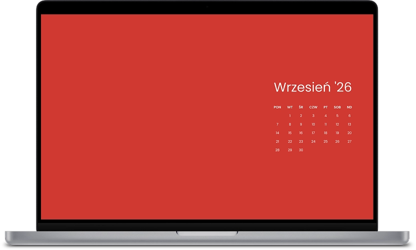 Tapeta z kalendarzem wrzesień 2026