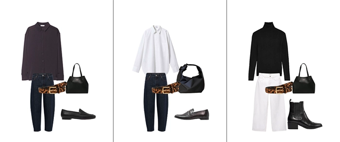 Stylizacje z paskiem w panterkę