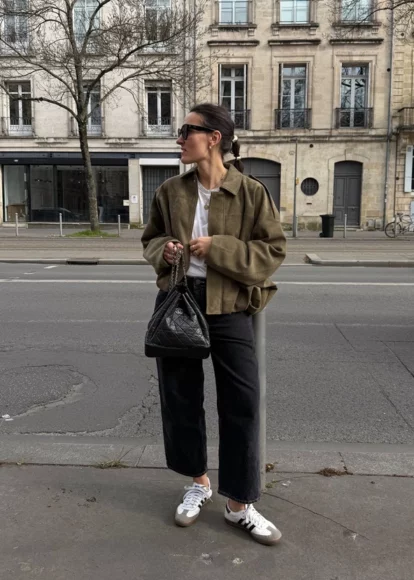 Pomysł na stylizację z oliwkową kurtką 2